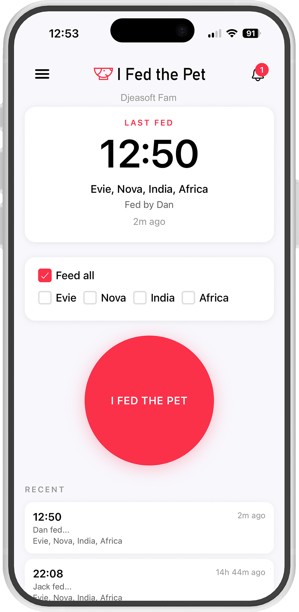 I Fed the Pet app